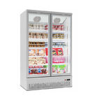 Ψυκτήρας παγωμένων τροφίμων πορτών γυαλιού κατακόρυφα 4 υπεραγορών, εμπορικός ψυκτήρας ψυγείων επίδειξης
