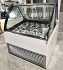 Εμπορικό 18 δίσκων αερόψυξης παγωτού επίδειξης ψυγείο επίδειξης γυαλιού Gelato ψυκτήρων ιταλικό