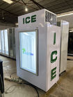 Εμπορικός μεγάλος πάγου αποθήκευσης ψυκτήρας αποθήκευσης τσαντών πάγου πορτών γυαλιού εμπορευματοκιβωτίων εσωτερικός