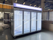 Όρθιο ψυγείο ψυκτήρων προθηκών επίδειξης πορτών γυαλιού υπεραγορών με το σύστημα ψύξης ανεμιστήρων