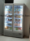 Κρύο ψυγείο 2 επίδειξης ποτών υπεραγορών όρθιος ψυκτήρας πορτών γυαλιού