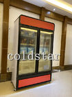 Κατακόρυφα εμπορική προθήκη ψυκτήρων ψυγείων πορτών γυαλιού 2 για το κατάστημα αλυσίδα σουπερμάρκετ
