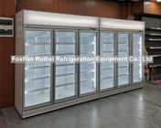 Ηλεκτρικός θέρμανσης γυαλιού ψυκτήρας επίδειξης υπεραγορών πορτών κάθετος για το παγωτό και τα παγωμένα τρόφιμα
