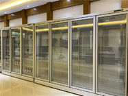 Κάθετος γυαλιού ψυκτήρας επίδειξης παγωμένων τροφίμων ψυγείων υπεραγορών πορτών εμπορικός
