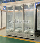 Ανεμιστήρας ψυκτήρων ψυγείων επίδειξης πορτών γυαλιού τριών πορτών το όρθιο δοχείο ψύξης ποτών - λευκό
