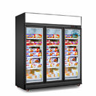 Ψυγείο επίδειξης παγωμένων τροφίμων καταψυκτών πορτών γυαλιού με το σύστημα ψύξης ανεμιστήρων