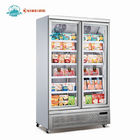 Επίδειξης ψυγείων ψυκτήρων 1000L διπλή γυαλιού πορτών προθήκη ψυγείων ποτών πιό δροσερή