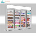 Όρθιο ψυγείο ψυκτήρων προθηκών επίδειξης πορτών γυαλιού υπεραγορών με το σύστημα ψύξης ανεμιστήρων