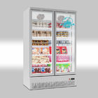 Κρύο ψυγείο 2 επίδειξης ποτών υπεραγορών όρθιος ψυκτήρας πορτών γυαλιού