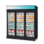 3 εμπορικό ψυγείο επίδειξης παγωμένων τροφίμων ψυκτήρων γυαλιού πορτών με την ψύξη ανεμιστήρων