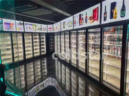Μπροστινό και πίσω μέρος ανοικτό ψυγείο επίδειξης πιό δροσερών, μη αλκοολούχων ποτών ποτών πορτών γυαλιού, κρύο ψυγείο ποτών ψιλικατζίδικου