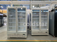 Υπεραγορών κάθετο ψυγείο επίδειξης πορτών γυαλιού ανεμιστήρων δροσίζοντας