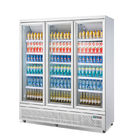 Εμπορικό γυαλί 3 εξοπλισμού ψύξης υπεραγορών όρθιο ψυγείο επίδειξης πορτών