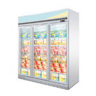 Όρθια προθήκη ψυκτήρων παγωτού επίδειξης πορτών γυαλιού για το κατάστημα καταστημάτων υπεραγορών