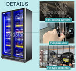 Εμπορικό διπλό δοχείο ψύξης επίδειξης μπουκαλιών ενεργειακών ποτών παντοπωλείων υπεραγορών ψυγείων μπύρας πορτών γυαλιού