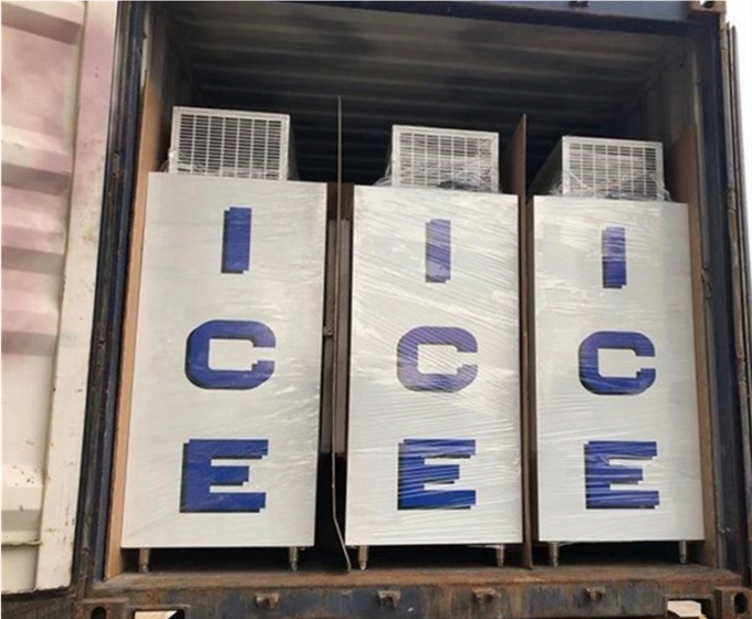 Υπαίθριος ενιαίος στερεός ψυκτήρας 7 αποθήκευσης πάγου πορτών 1400L