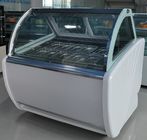 12 το αυτοκίνητο ψυκτήρων ψυγείων επίδειξης Gelato τηγανιών ξεπαγώνει το ανοξείδωτο τύπων/το μαρμάρινο υλικό βάσεων