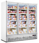 Ψυκτήρας παγωμένων τροφίμων πορτών γυαλιού κατακόρυφα 4 υπεραγορών, εμπορικός ψυκτήρας ψυγείων επίδειξης