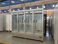 Όρθιος εξοπλισμός ψυγείων υπεραγορών ψυκτήρων επίδειξης προθηκών παγωτού ψυκτήρων τεσσάρων πορτών γυαλιού