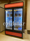 Όρθιο ψυγείο ψυκτήρων πορτών γυαλιού προθηκών επίδειξης υπεραγορών 450L