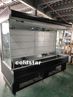 Μπροστινό ανοικτό κάθετο πιό δροσερό ψυγείο αποθήκευσης επίδειξης ψύξης τροφίμων κουρτινών αέρα υπεραγορών
