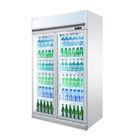 Πιό δροσερό 1000L επίδειξης διπλό ψυγείο ποτών εστιατορίων υπεραγορών πορτών ψυγείων