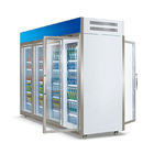 Ψυγείο και ψυκτήρας ποτών πορτών γυαλιού ψυγείων επίδειξης ποτών τύπων ψιλικατζίδικου μπροστινό και πίσω μέρος ανοικτοί κρύοι