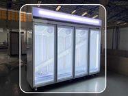 Εμπορικό ψυγείο επίδειξης ποτών 4 πορτών γυαλιού με τον ψηφιακό ελεγκτή θερμοκρασίας