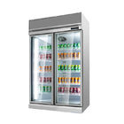 Προωθητικό διπλό ψυγείο πορτών ψυγείων με το εμπορικό ψυγείο επίδειξης ψυκτήρων ποτών πορτών γυαλιού