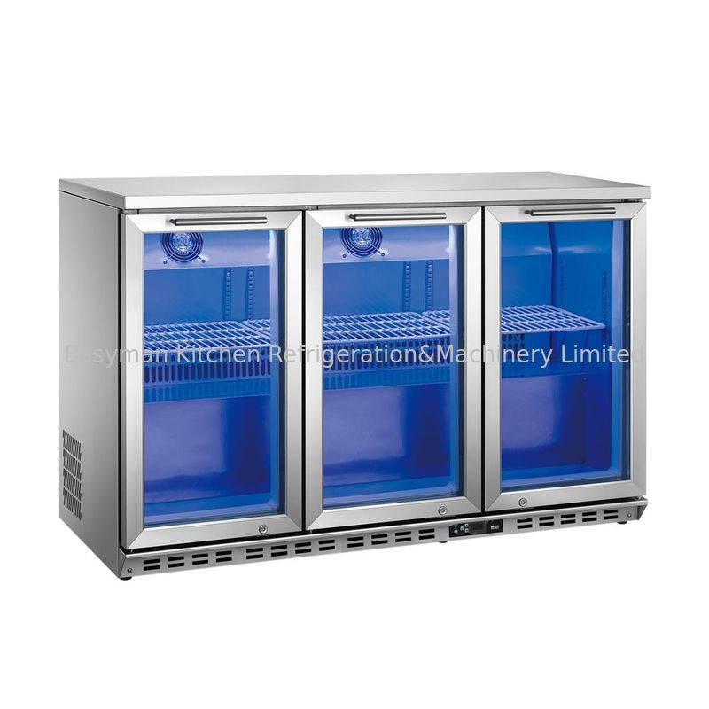 Ανοξείδωτου φραγμών επίδειξης ψυγείων ενσωματωμένο γυαλιού 3 δοχείο ψύξης φραγμών πορτών πίσω