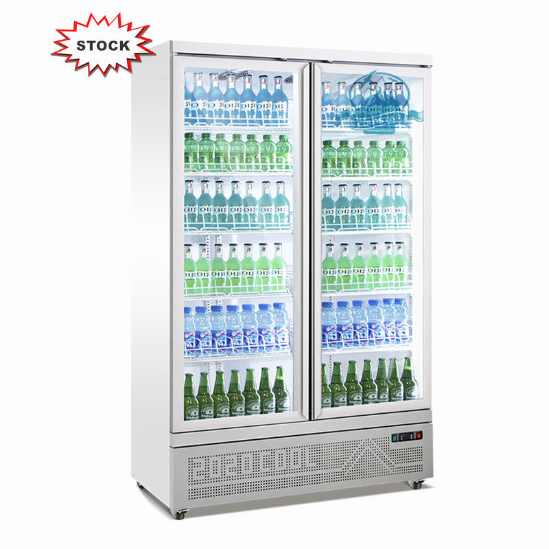 Ψυγείο επίδειξης υπεραγορών πορτών γυαλιού ETL 900L με το συμπιεστή Embraco