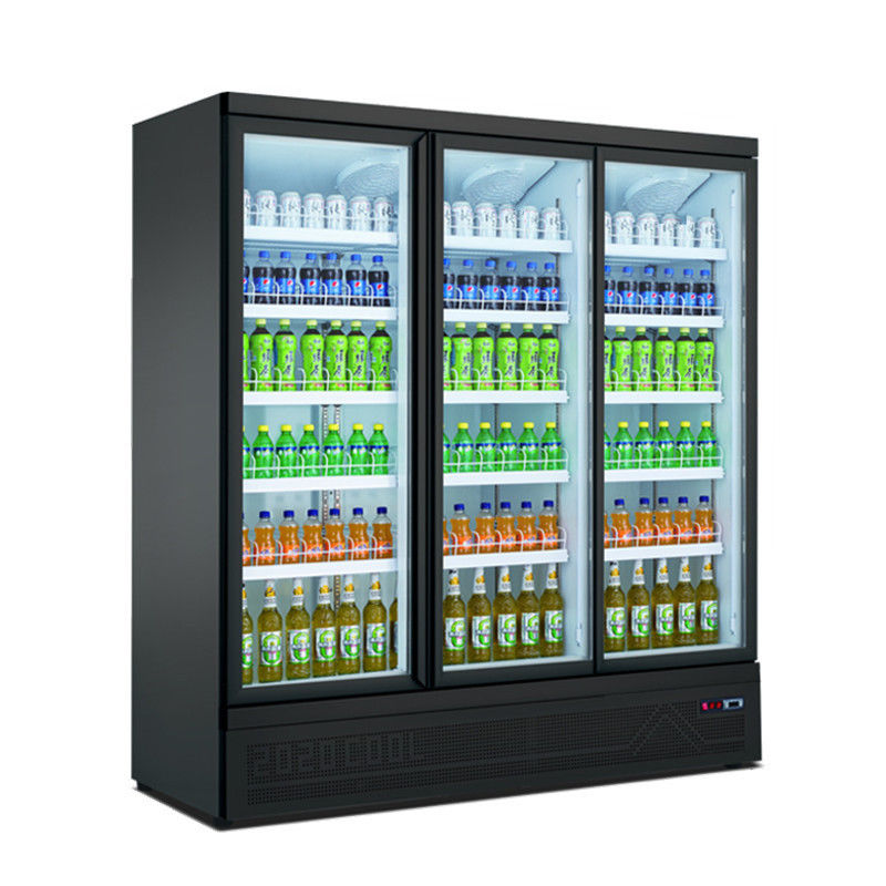 Καυτό πωλώντας εμπορικό κάθετο ψυγείο πορτών γυαλιού για την επίδειξη του γάλακτος ποτών