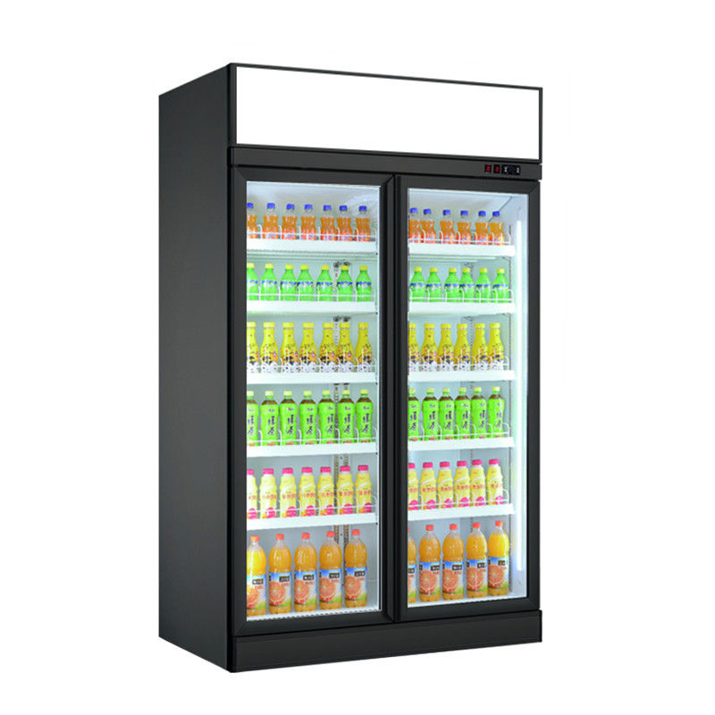Το διπλό ψυγείο μπύρας πορτών γυαλιού ψυγείων επίδειξης υπεραγορών όρθιο πίνει το δοχείο ψύξης ποτών