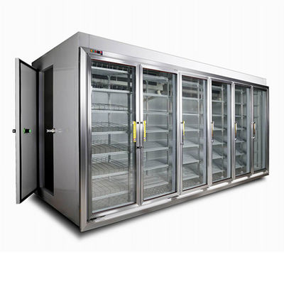 Κρύος περίπατος ποτών γάλακτος υπεραγορών δωματίων Stroage πολυουρεθάνιου πορτών γυαλιού στο δοχείο ψύξης